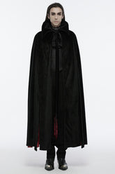 Black/Red Men's Strap Bat Gothic Coat Cloak